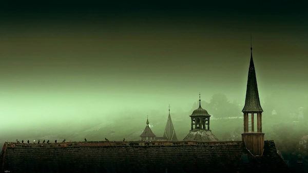 rooftops-steeple-mist-toits-clocher-brume