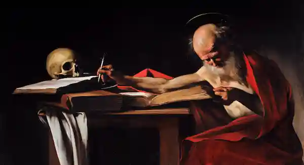 Saint-Jerome-Writing-ecrivant-Caravaggio-la-caravage