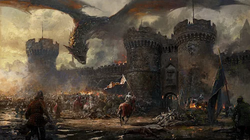 château-castle-dragon-dragon-bataille-battle-incendie-fire