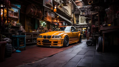 bmw-cars-voiture-yellow