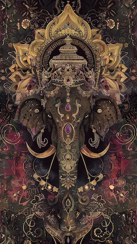 Ganesh-hindou-hindu-art-motifs-or-gold-spiritualité-spirituality-divin-divine-éléphant-elephant