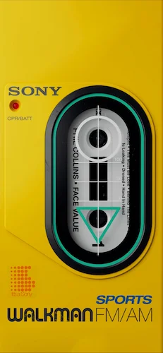 Walkman-Cassette-Jaune-Retro-Cassette-Yellow-Retro