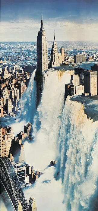 city-new-york-submerged-water-fall