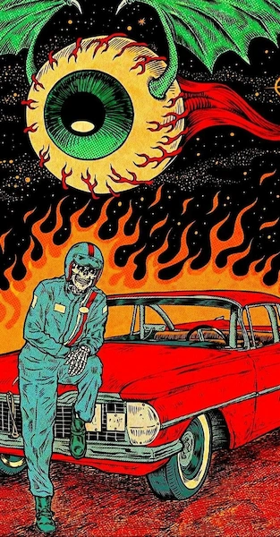 fire-feu-car-voiture-skull-squelette-oeil-eyes