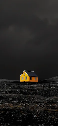 house-yellow-dark-background-maison-jaune-fond-sombre